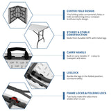 USEFULTEK Plastic Folding Table 6ft for Camping, Party, Dining, Barbecue, Picnic with Carrying Handle, Locks - White USEFULTEK