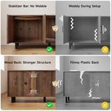 59 Inches Cat Litter Box Enclosure for 2 Cats, Hidden Litter Boxes Furniture with Cat Scratch Pad, Large Indoor Pet House with Double Room, Wooden TV Stand Side Table, Walnut ONBRILL