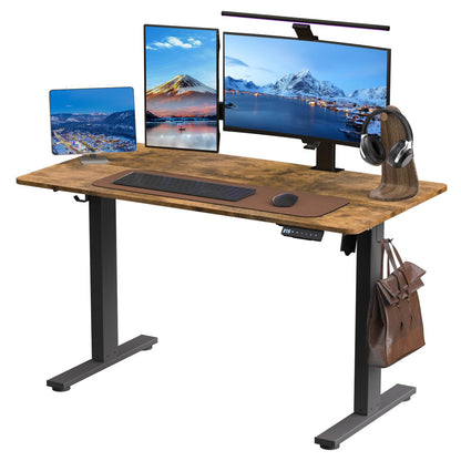 Kingant Electric Adjustable Height Standing Desk,48 * 24 Inches Sit Stand Up Computer Desk with Memory Preset,Home Office Workstation Gaming Rising Desk(Rustic Brown) - WoodArtSupply