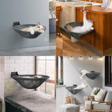 JUNSPOW Cat Hammock Wall Mounted, Foldable & Stable Cat Beds- Breathable Cat Wall Shelves for Sleeping, Playing, Climbing, and Lounging - Maximum Hold Up to 30lb (Gray) JUNSPOW