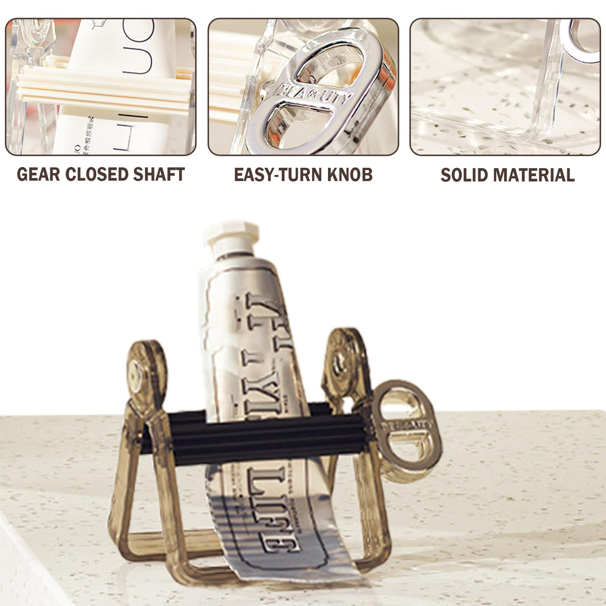 Luxury Paint Tube Squeezer Wringer Tool - Rolling Metal Tube Squeeze Roller for Toothpaste - Metal Toothpaste Tube Squeezer for Artists, Hair Salons, Painters - Daily Living Essential (White) Iensen