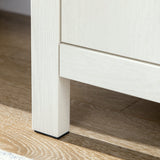 HOMCOM TV Stand for 65 Inch TVs, TV Cabinet with Wooden Shelves and Doors, Entertainment Center for Living Room, Bedroom, White HOMCOM