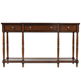 Jofran Inc. Stately Home Traditional 60" Breakfront Solid Rubberwood Console Table with Built-in Storage Drawers Jofran Inc.