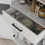 HOMCOM 72" Tall Kitchen Pantry Cabinet with Adjustable Shelves, Farmhouse Storage Cabinet with Barn Doors, Drawer and 5-Tier Shelf, Freestanding Cupboard, White HOMCOM