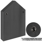 Threehoney House Shaped Wooden Shadow Cubby Box 10 W x 2 1/4 D x 15 H Hanging Display Shelf Organizer Wall Mounted Curio Cabinet Wooden Display Case Miniature Display Shelf for Figures (Black) Threehoney