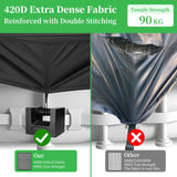 HIGHTQURO 18Ft Round Pool Cover,Heavy Duty Waterproof Round Pool Covers for Above Ground Pools with Ground Nails and Windproof Ropes,Increase Stability&Tear-Resistant, Waterproof and Dustproof, Black HIGHTQURO