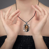 Junkin 24 Pcs Sublimation Rhinestone Trays Pendant Set, Including 6 Double Sided Blank Rhinestone Bezel Trays, 6 Pcs Thick Chains with 12 Sublimation Discs for Making (Black, Silver) Junkin