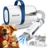 oneisall Dog Hair Vacuum & Dog Grooming Kit, Pet Grooming Vacuum with Pet Clipper Nail Grinder, 1.5L Dust Cup Dog Brush Vacuum with 7 Pet Grooming Tools for Shedding Pet Hair, Home Cleaning oneisall