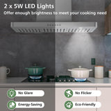 ONEEON 30" Range Hood - 900 CFM Stainless Steel Wall Mount Kitchen Exhaust with 4 Speed Fan, LED Lights, Push Button, Ultra-thin Body, Chimney Style Stove Vent Hood & Ducted Exhaust Vent ONEEON