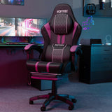 HOFFREE Gaming Chair with Speakers Massage Big and Tall Gaming Chairs with Footrest and Bluetooth for Adults 400lbs Reclining High Back Computer Desk Chair Purple and Black HOFFREE