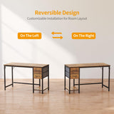 CubiCubi Computer Home Office Desk with 2 Drawers, 47 Inch Small Desk Study Writing Table, Modern Simple PC Desk, Rustic Brown CubiCubi