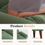 Homall Futon Sofa Bed, Modern Loveseat Futon Couch with Adjustable Backrest and Armrests, Sleeper Sofa Bed with Wood Frame for Living Room, Office, Apartment (Corduroy, Green) Homall