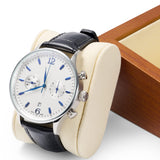 Oirv Solid Wood Single Watch Display Stand Showcase Jewelry Stand Watch Holder with Pillow(Square Single, Creamy-white) Oirlv