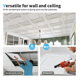 Art3d Drop Ceiling Tiles 24x24 in White (12-Pack, 48 Sq.ft), Wainscoting Panels Glue Up 2x2 Art3d