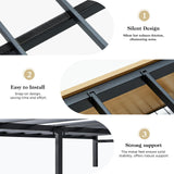 LUXOAK Queen Size Padded Upholstered Bed Frame with Headboard, Platform Bed Frame with 4 Storage Drawers & Private Storage, Bookcase Bed Frame with Charging Station, No Box Spring Needed, Maple LUXOAK