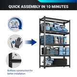 FLEXIMOUNTS 72" H Garage Shelving, 5-Tier Garage Storage Shelves, Standing Shelving Unit, Metal Wire Rack, Heavy Duty Shelves for Basement, Warehouse, 36" W x 16" D x 72" H FLEXIMOUNTS