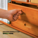 Magshion 6-Tier Bookshelf with 2 Drawers, Ladder Bookshelf with Cabinet Tall Narrow Bookcase, Bamboo Open Book Case Chinese Vintage Display Etagere Freestanding Books Shelves, Brown Magshion