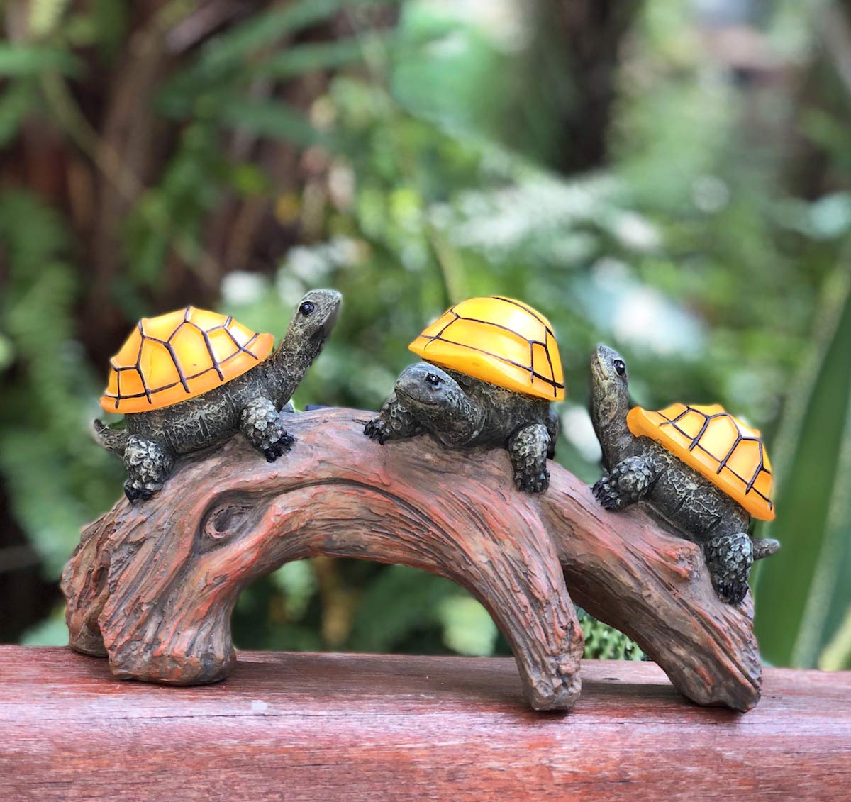 TIBLEN Solar Powered Turtles on Log Outdoor Decor - LED Garden Light, Outdoor Statues, Gifts for Mom, Grandma, Birthday - Turtle Solar Light for Outdoors TIBLEN