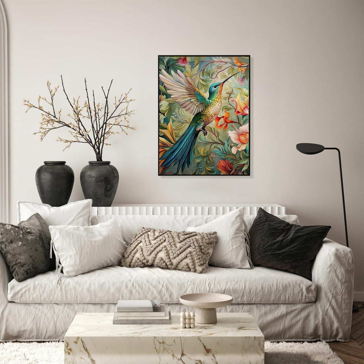 Mnsdiyrs Hummingbird Paint by Numbers Kits for Adults, Paint by Numbers for Adults, Acrylic Painting by Numbers Kits Canvas for Gift Home Wall Decor 16x20 Inch Mnsdiyrs