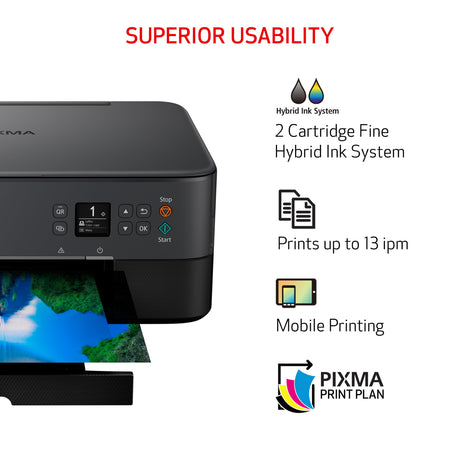 Canon PIXMA TS6420a All-in-One Wireless Inkjet Printer [Print,Copy,Scan], Black, Works with Alexa Canon