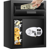 2.8 Cuft Depository Safe with Drop Slot, Anti-Theft Cash Drop Safe with Digital Keypad, Heavy Duty Money Drop Box with LED Display, Drop Safe for Business Mail Church Thmosz