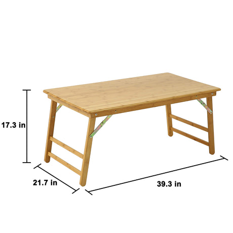 UNICOO - Bamboo Rectangular Folding Table Children's Art Craft Study Activity Table, Picnic Table, and Entertainment Table. (Table Only) UNCOO