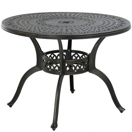 FDW Patio Table Patio Dining Table Outdoor Dining Table Wrought Iron Patio Furniture Patio Furniture Outdoor Table Weather Resistant(Round) FDW