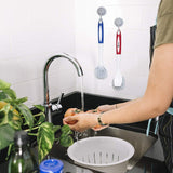 SPOGEARS Dish Brush 3 Pack - Dish Scrubber Brush with Built-in Scraper - Kitchen Brush for Dishes - Kitchen Scrub Brush with Grip Friendly Handle - Dish Cleaning Brush SPOGEARS