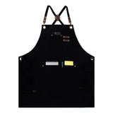 Heavy Duty Work Aprons for Men & Women with Pockets, Premium Cotton Canvas Cross Back Adjustable Tool Apron, for Cooking, Housekeeping, Serving, Woodworking, Gardening, Welding, Pottery, Black PSBP BEAUTY