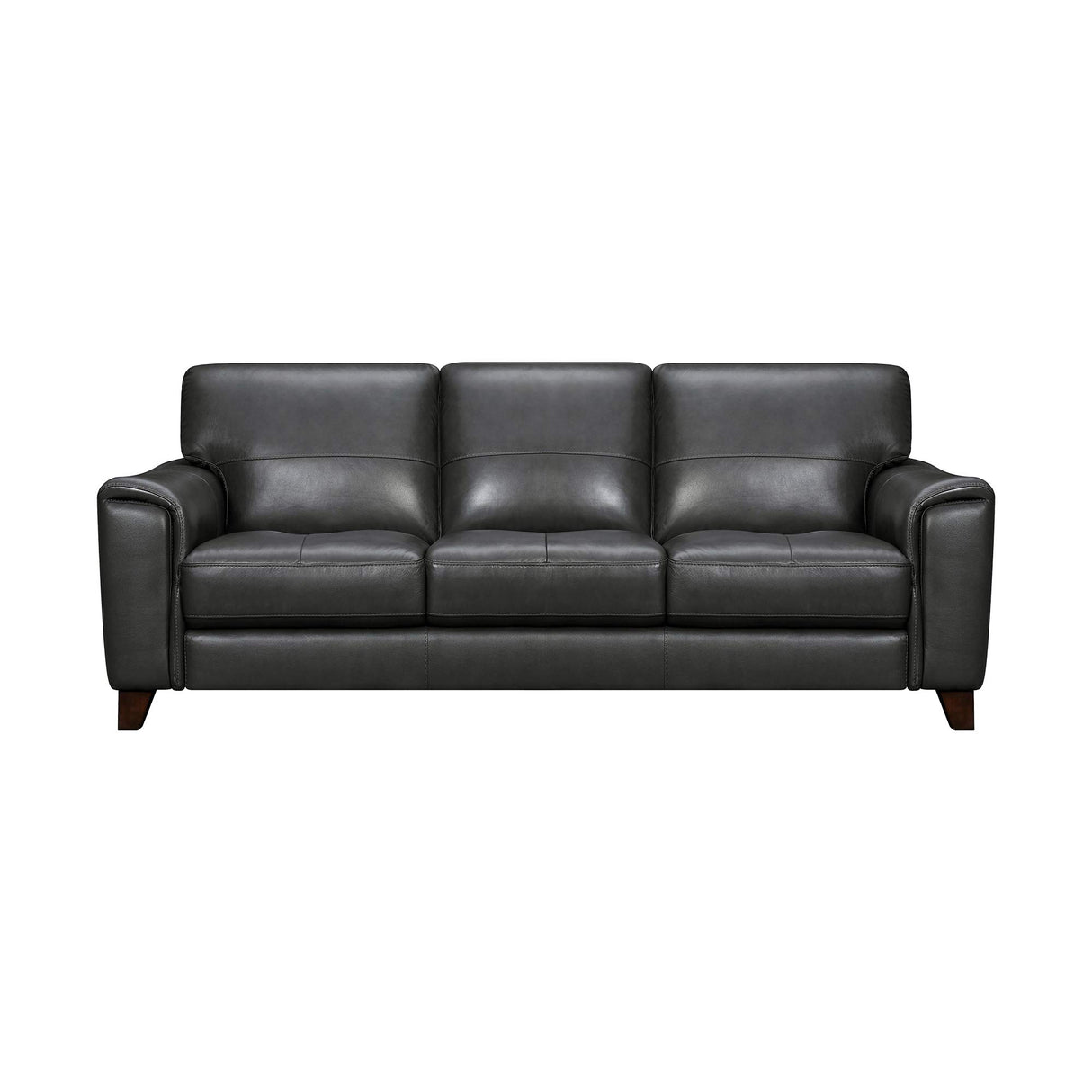 Armen Living Bergen 87" Pewter Genuine Leather Square Arm Sofa Armen Living