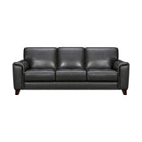 Armen Living Bergen 87" Pewter Genuine Leather Square Arm Sofa Armen Living