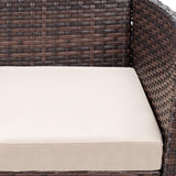 Homall Outdoor Indoor Use Backyard Porch Garden Poolside Balcony Sets Clearance Brown and Beige 4 Pieces Furniture Homall