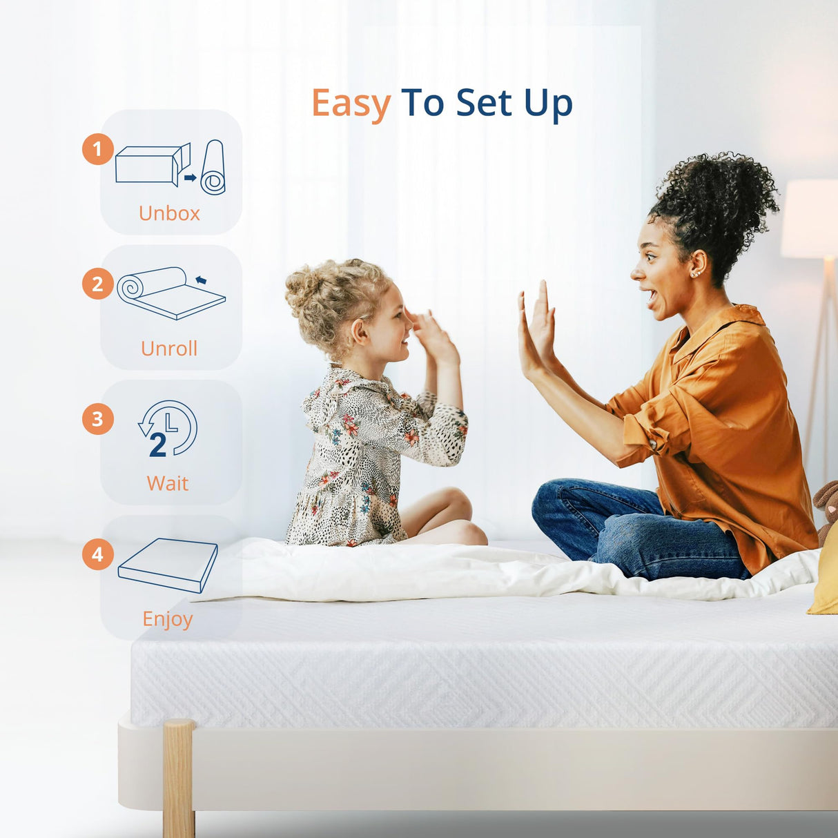 EGOHOME Twin Mattress for Kids Adults Single Bed, 5 Inch Green Tea Gel Cooling Memory Foam Bunk Bed Mattress in a Box, Made in USA CertiPUR-US Certified, Medium Firm Trundle, White MLILY