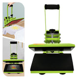 Heat Press Machine 9x12 Inch Clamshell Sublimation T Shirt Press, Multifunction Heat Press Transfer Machine for t Shirts, Bags, Mats, Puzzles,Garments,700W, Green SNKOURIN