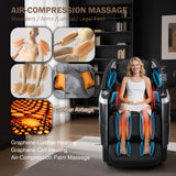 4D Zero Gravity Massage Chair with Deep Tissue Knead & Body Scan - 55" SL-Track Full Body Shiatsu Massage Recliner with Heating, 36 Airbags & Voice Control - 18 Auto Modes & 11 Techniques (Black) RlxwizRevi
