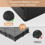 Tresbro Guinea Pig Cage with Waterproof PVC Bottom Liner & One-Hand Release Hook, Triple Fixing C&C Cage for Guinea Pigs, Bunny, Rabbit, Hedgehog, Small Animal Indoor Playpen 48''L x 24''W x 16''H Tresbro