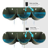 Worth Garden Upgraded 6 Sets (18 Pockets) Self Watering Stackable Vertical Planters - Wall Mounted Plastic Plant Grow Pots for Strawberries Flowers Herbs - Indoor Outdoor Green Wall Decoration (Green) Worth