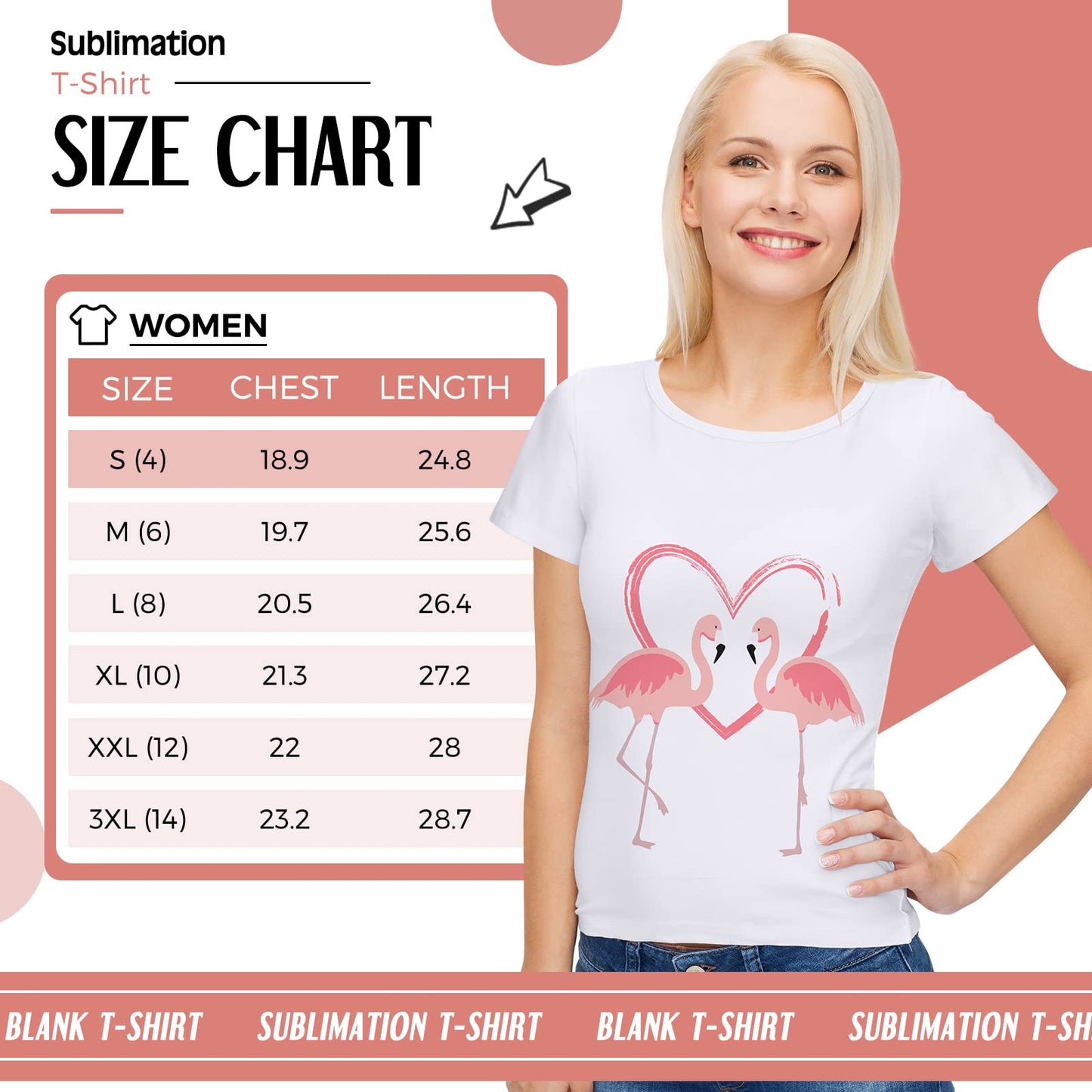 5 Pieces Women Sublimation Blank T-Shirt Basic White Polyester Shirts Sublimation Short Sleeve T-Shirt for Women (Medium)