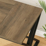 LVB Rustic Large Computer Desk, Industrial Extra Long Home Office Desk, Wood Pc Writing Work Study Computer Table Desk, Farmhouse Workstation Gaming Executive Desk for 2 Person, Rustic Oak, 70 Inch LVB