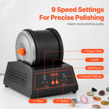 VEVOR Rock Tumbler Machine, 4 lbs Rock Polishing Machine, 9 Speed Settings 9-Day Polishing Timer Stone Tumbler, Direct Drive Motor Rock Polisher, Cold-rolled Steel Body, Rock Polisher for Adults Kids VEVOR