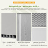 Patiowell 5x3 FT Outdoor Storage Shed with Floor, Plastic Vertical Storage Cabinet with Lockable Doors for Garden, Pool Storage, Tools and Patio Furnitrue Accessories, Light Gray Patiowell