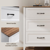 Gizoon 47.2" W Dresser for Bedroom, 6 Chest of Drawers, Modern Drawer Dresser, Wood TV Stand for Living Room, with Smooth Rail, Metal Handles, Anti-tip, Hallway, Retro Gizoon