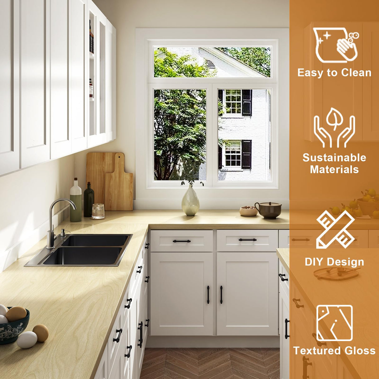 ROOMTEC Butcher Block CounterTop, Birch Solid Wood Countertop for DIY, Kitchen Countertop, Washer Dryer Counter Top, 36"L x 25"W x 1.5" Thick ROOMTEC