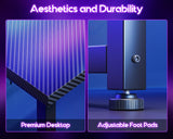 Casaottima 51 Inch L Shaped Gaming Desk, Compact Corner Computer Table, Writing Workstation for Small Spaces, Home Office & Streaming Setup, Easy Assembly, Carbon Fiber Surface, Pure Black Casaottima