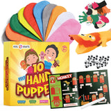 Hand Puppet Kit - Make Your Own Animal Puppets - 10 Felt Puppets - Simple Step By Step Instructions - Art Craft, Role Play, Storytelling - Puppets for kids, Children's Art & Craft Birthday Gifts Ideas KOOL KRAFTS