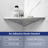 Bernkot 10'' Corner Shower Shelf 2PCS, 304 Stainless Steel Grout in Shelves for Tiled Wall, Recessed Bathroom Shelves, No Drilling Needed (10'', Silver) Bernkot