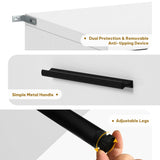 DWVO White 6 Drawers Dresser/Modern Wood Dresser Chest of Drawers with Black Metal Handle＆Anti-Tipping Device/Modern Double Storage Cabinet for Entryway/Living Room-15.7" Dx55.1 Wx31.1 H DWVO