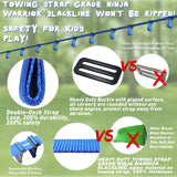 Rainbow Craft Ninja Warrior Obstacle Course for Kids - 50ft Slackline, 12 Removable Buckle Loops, 12 Ninja Attachments, Outdoor Training Equipment Rainbow Craft