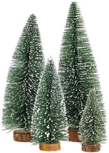 Mini Christmas Tree, Small Pine Tree with Wooden Bases for Xmas Holiday Party Home Tabletop Tree Decor (Green 4pcs) UNIPRIMEBBQ