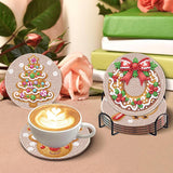 8 Pcs Diamond Art Coasters for Adults,5D DIY Diamond Painting Coasters Kit with Holder,Easy Christmas Diamond Painting for Beginners,Holiday Decor. Amzdiyfun